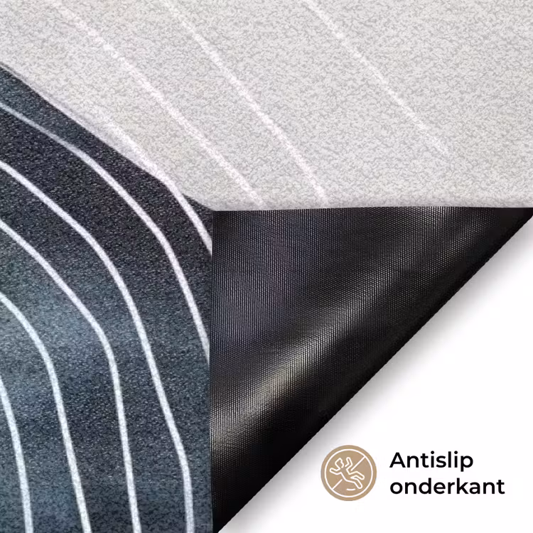 Lijnen - Golven - Abstract - Grijs Deurmat klein -antislip_NL