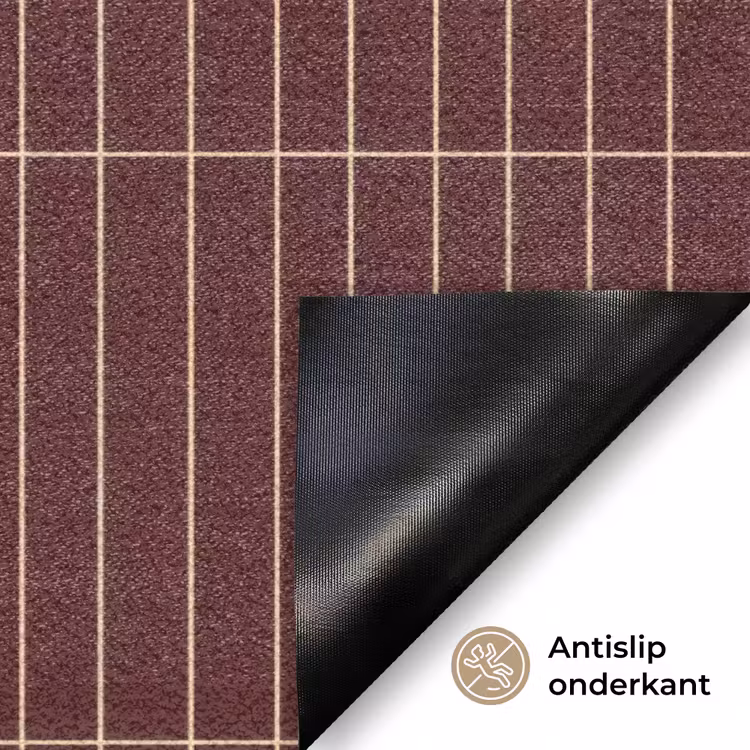 Lijnen - Patroon - Bordeaux Deurmat klein 898 -antislip_NL