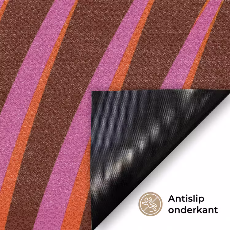 Lijnen - Rood - Beweging Deurmat klein -antislip_NL