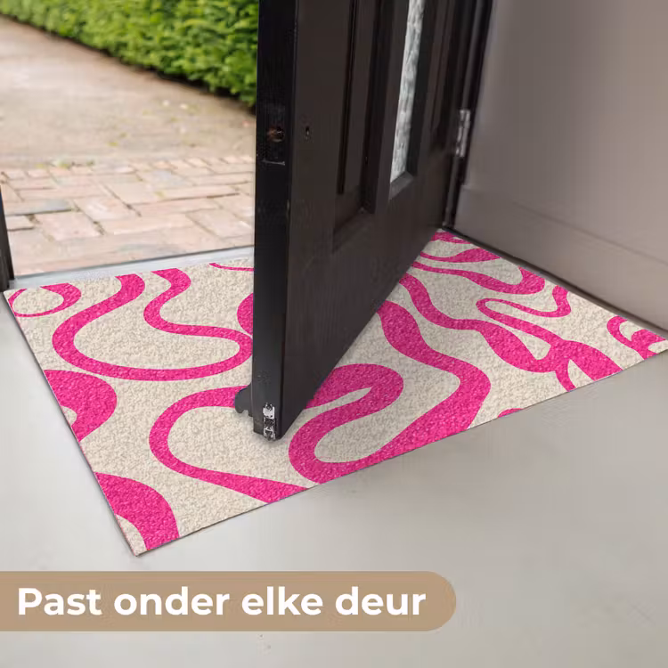 Lijnen - Roze - Beige - Abstract - Minimalistisch Deurmat klein -USP_NL