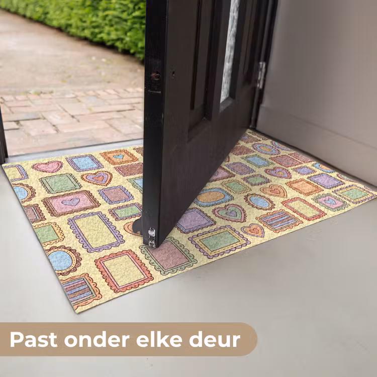 Lijst - Patroon - Hart - Speels - Kleurrijk Deurmat klein -USP_NL