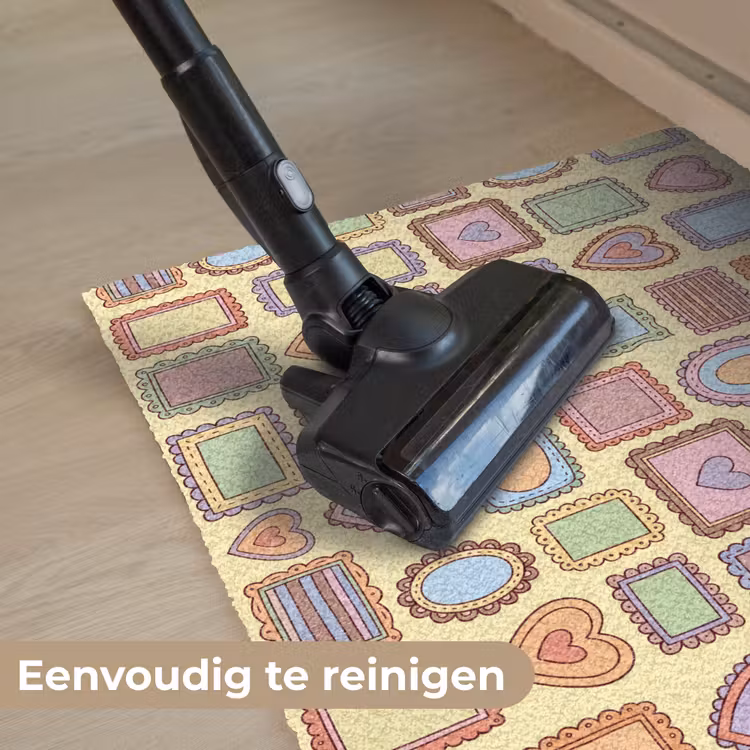 Lijst - Patroon - Hart - Speels - Kleurrijk Deurmat klein -reinigen_NL