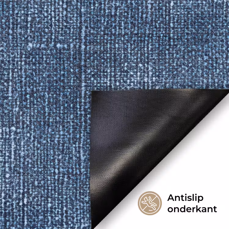Linnen - Textuur - Patroon - Denim - Rustiek Deurmat klein 898 -antislip_NL