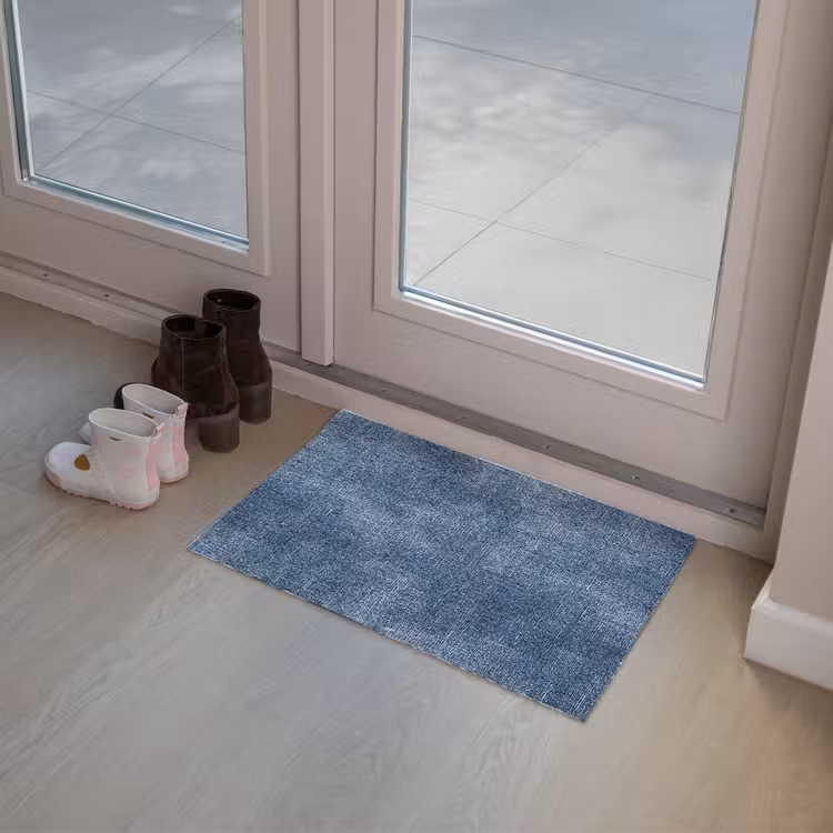Linnen - Textuur - Patroon - Denim - Rustiek Deurmat klein 898 -sfeer3