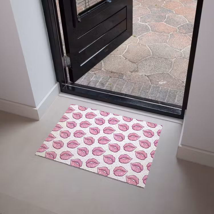 Lippen - Patroon - Roze - Wit Deurmat klein -sfeer5