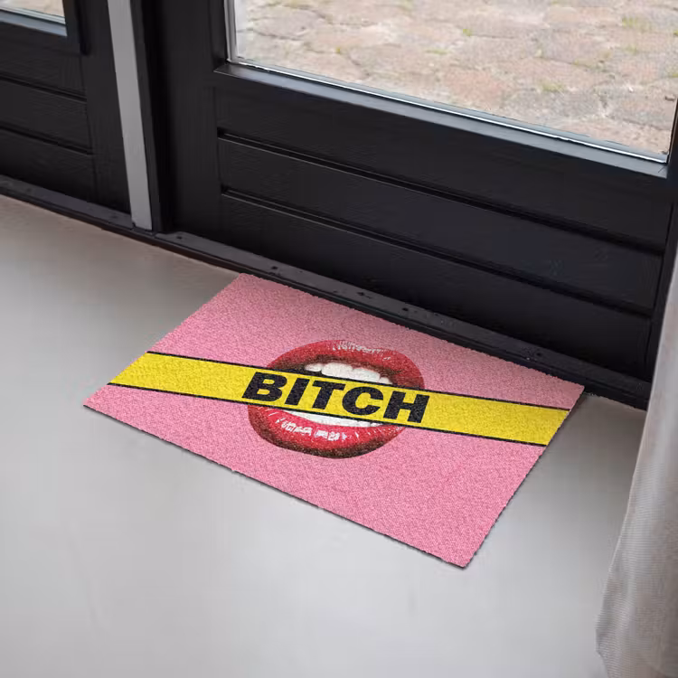 Lippen - Tekst - Kleurrijk Deurmat klein -sfeer2