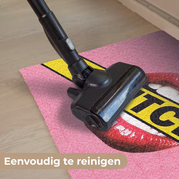 Lippen - Tekst - Kleurrijk Deurmat klein -reinigen_NL