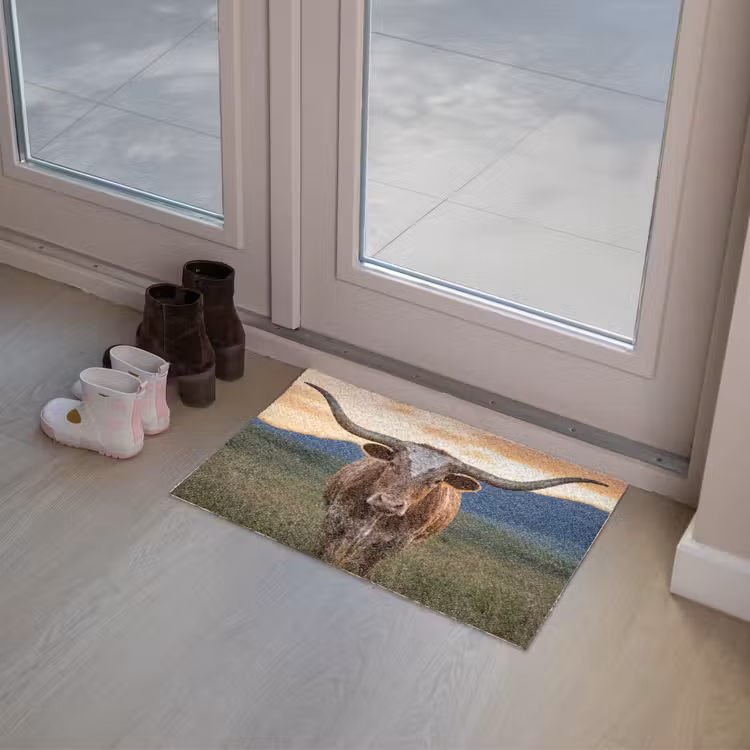 Longhorn - Landschap - Zonsondergang Deurmat klein -sfeer3