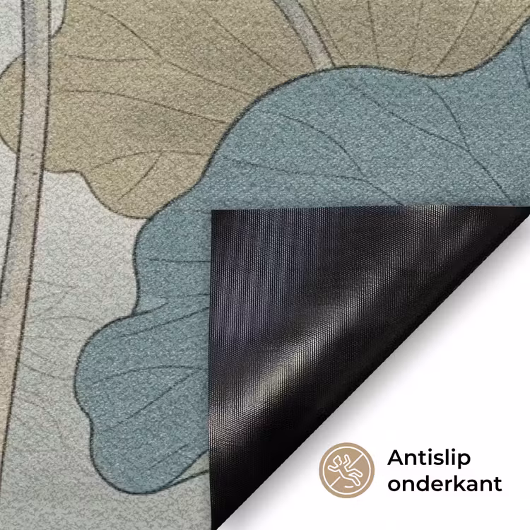 Lotus - Bloemen - Groen Deurmat klein -antislip_NL