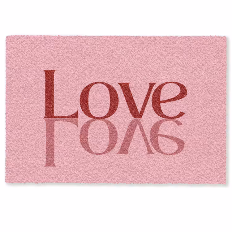 Love - Roze - Spiegeling Deurmat klein -zkaufland3d