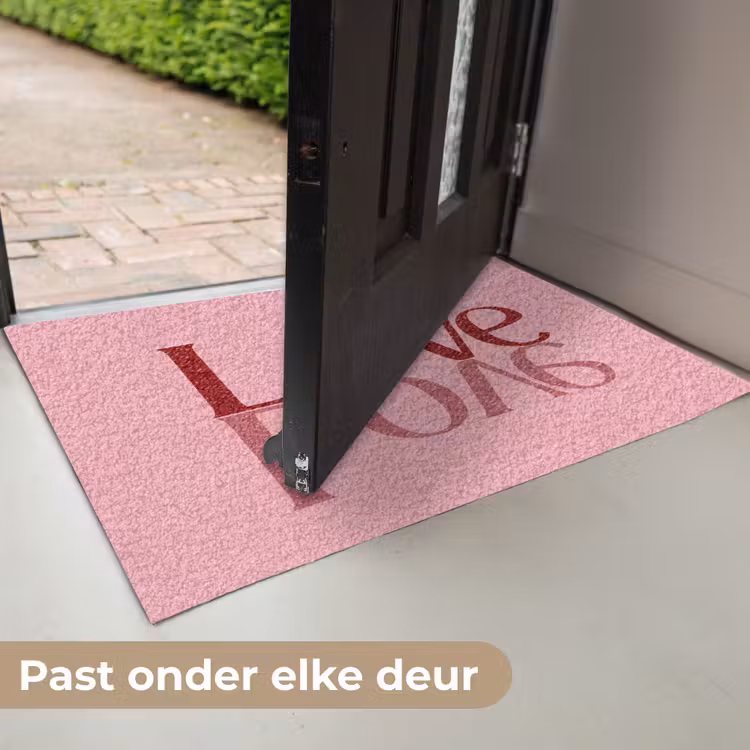 Love - Roze - Spiegeling Deurmat klein -USP_NL