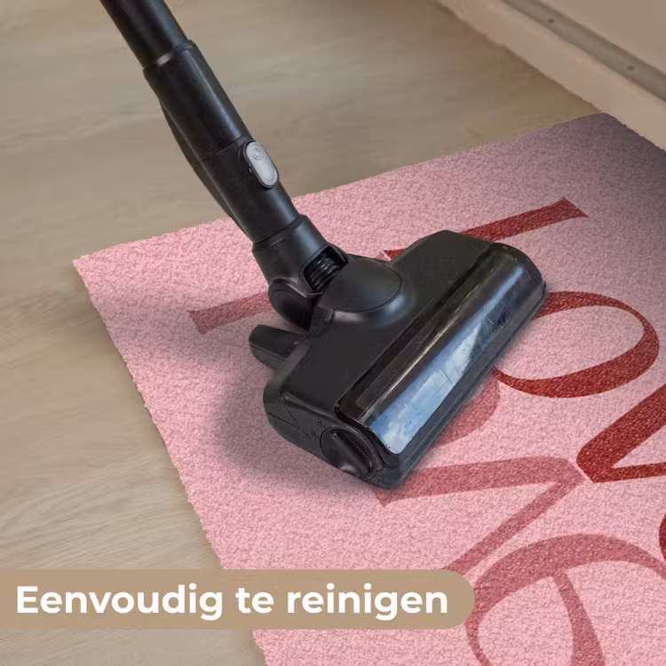 Love - Roze - Spiegeling Deurmat klein -reinigen_NL