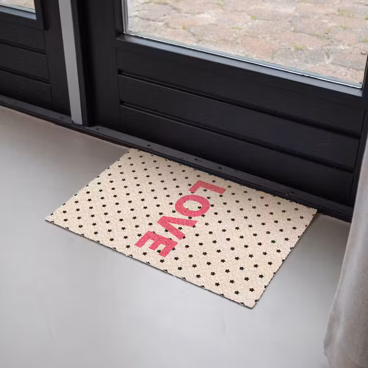 Love - Stippen - Roze Deurmat klein -sfeer2