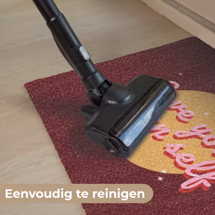 love your damn self - Cirkel - Glitter - Rood Deurmat klein -reinigen_NL