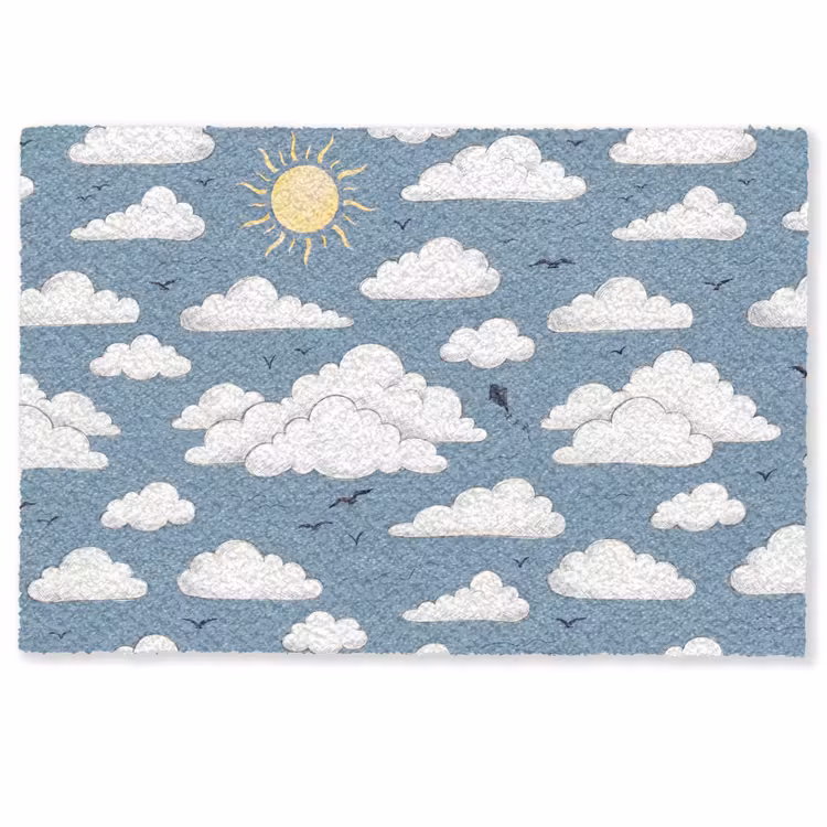 Lucht - Zon - Wolken - Natuur - Blauw Deurmat klein -zkaufland3d