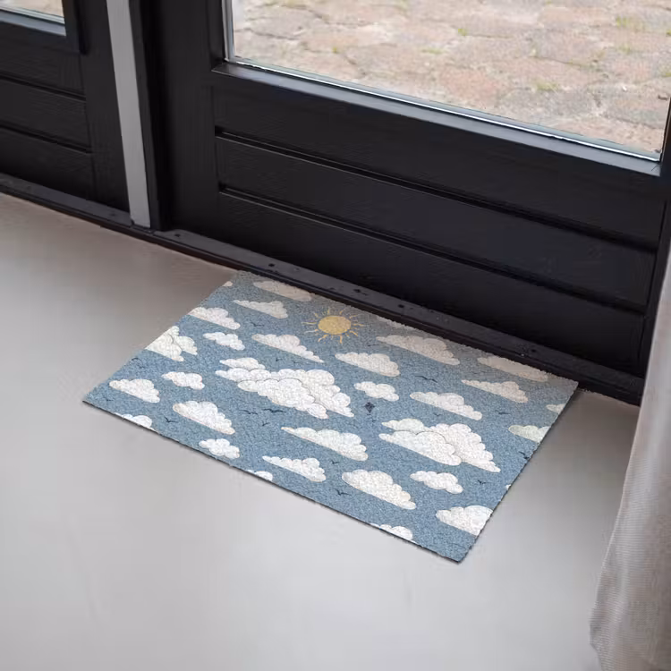 Lucht - Zon - Wolken - Natuur - Blauw Deurmat klein -sfeer2