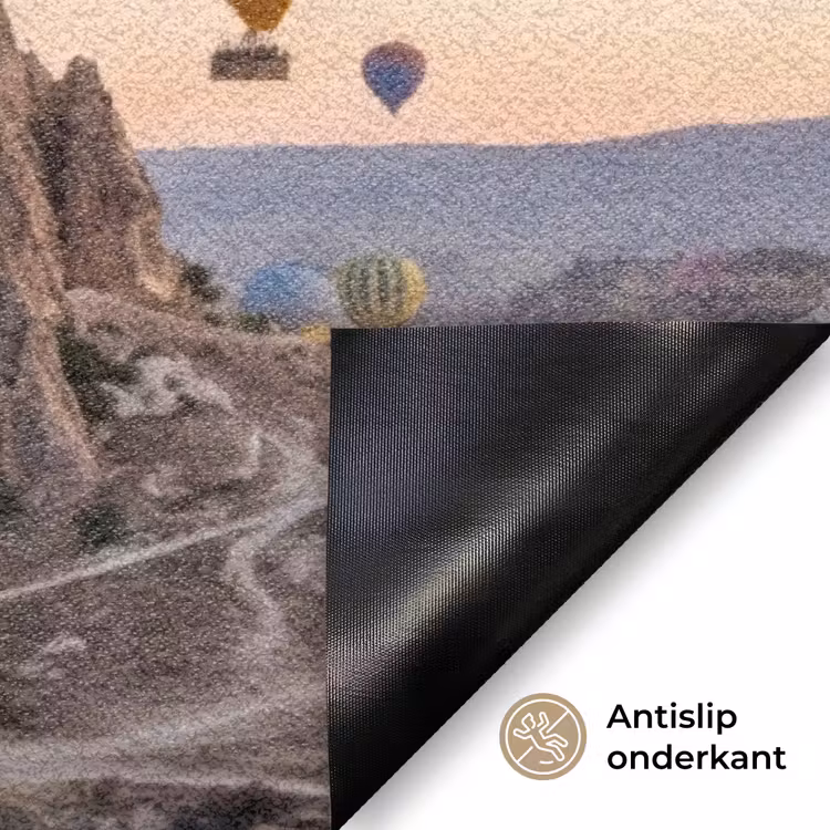 Luchtballonnen - Rotsen - Zonsopgang Deurmat klein -antislip_NL