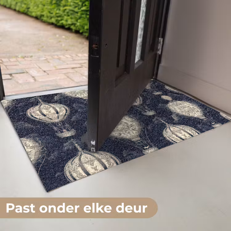 Luchtballonnen - Wolken - Patroon - Donkerblauw Deurmat klein 898 -USP_NL