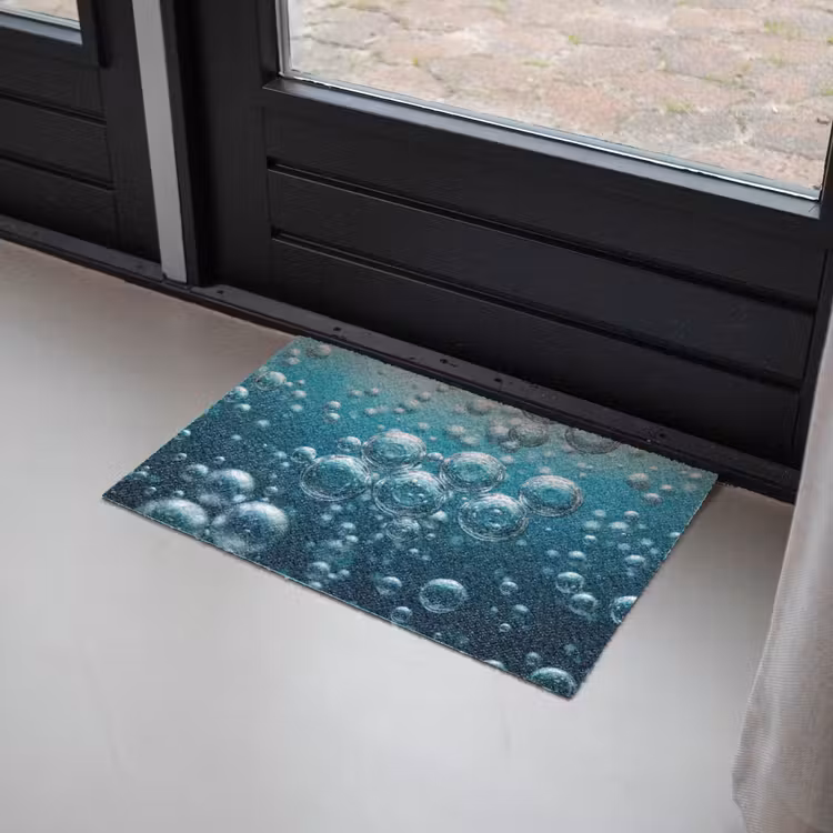 Luchtbellen - Dynamisch - Blauw Deurmat klein -sfeer2