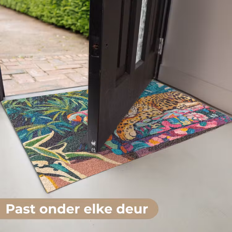 Luipaard - Kleurrijk - Tropisch Deurmat klein -USP_NL