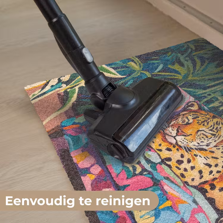 Luipaard - Kleurrijk - Tropisch Deurmat klein -reinigen_NL