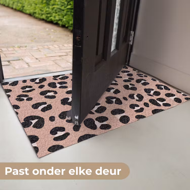 Luipaard - Vlekken - Beige - Roze Deurmat klein 898 -USP_NL
