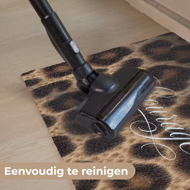 Luipaardprint - Bruin - Courage - Sierlijk Deurmat klein -reinigen_NL