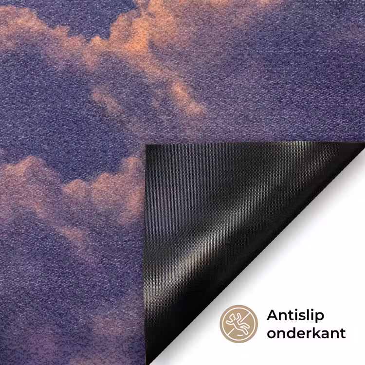 Maan - Wolken - Nacht - Oranje Deurmat klein -antislip_NL