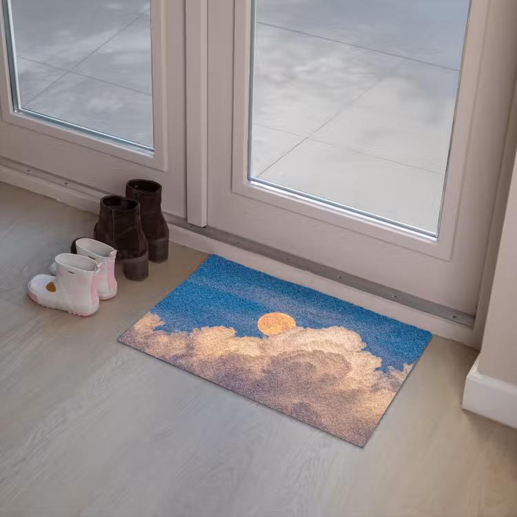 Maan - Wolken - Natuur - Oranje Deurmat klein -sfeer3