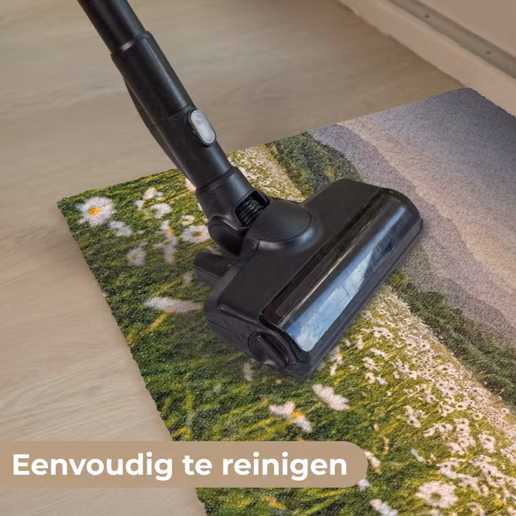 Madelief - Veld - Heuvels - Groen Deurmat klein -reinigen_NL