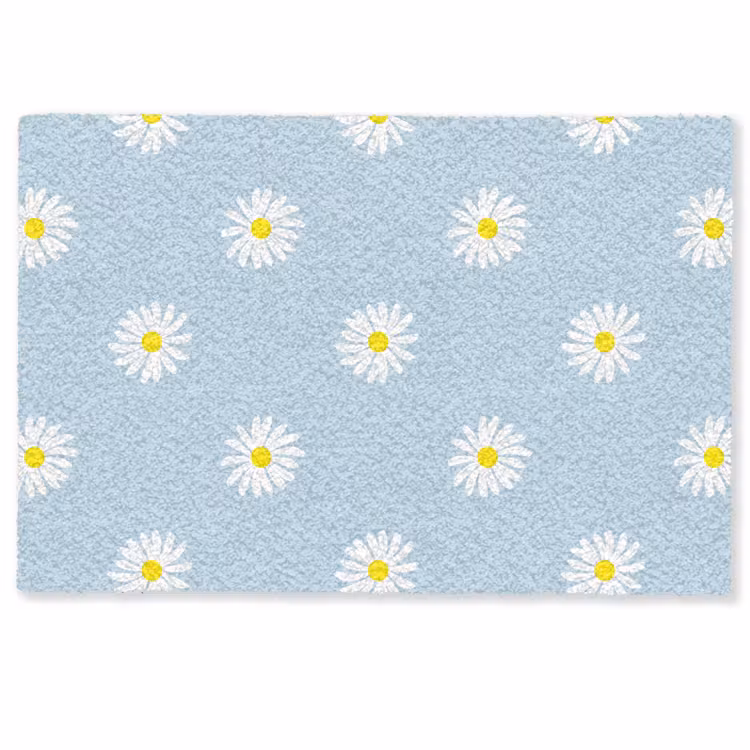 Madeliefjes - Pastel - Wit - Blauw - Bloemen Deurmat klein -zkaufland3d
