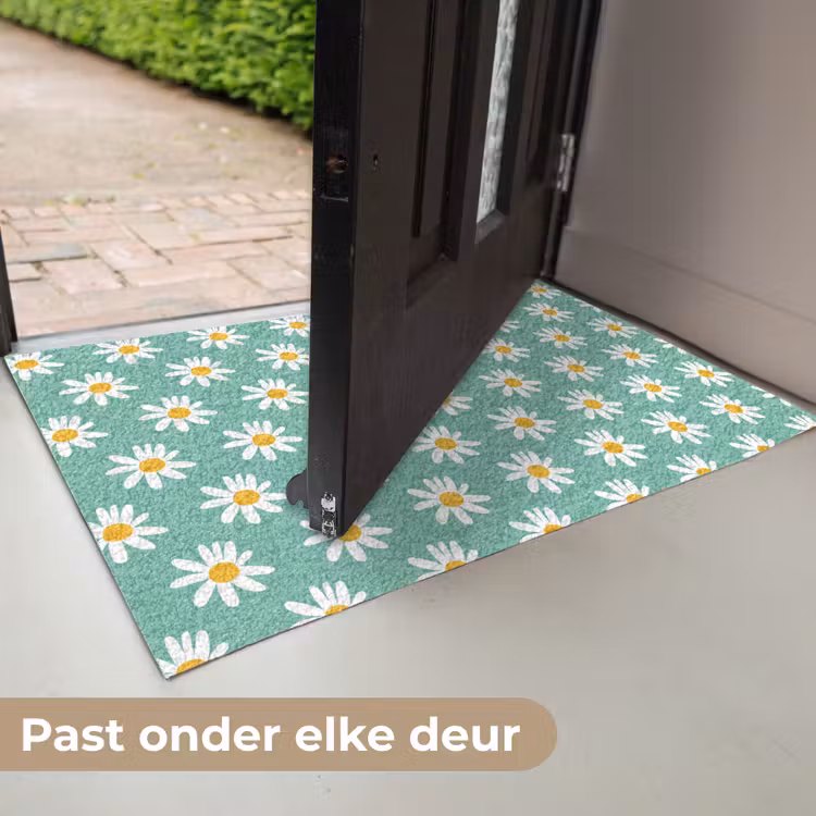 Madeliefjes - Patroon - Groen - Bloemen Deurmat klein -USP_NL