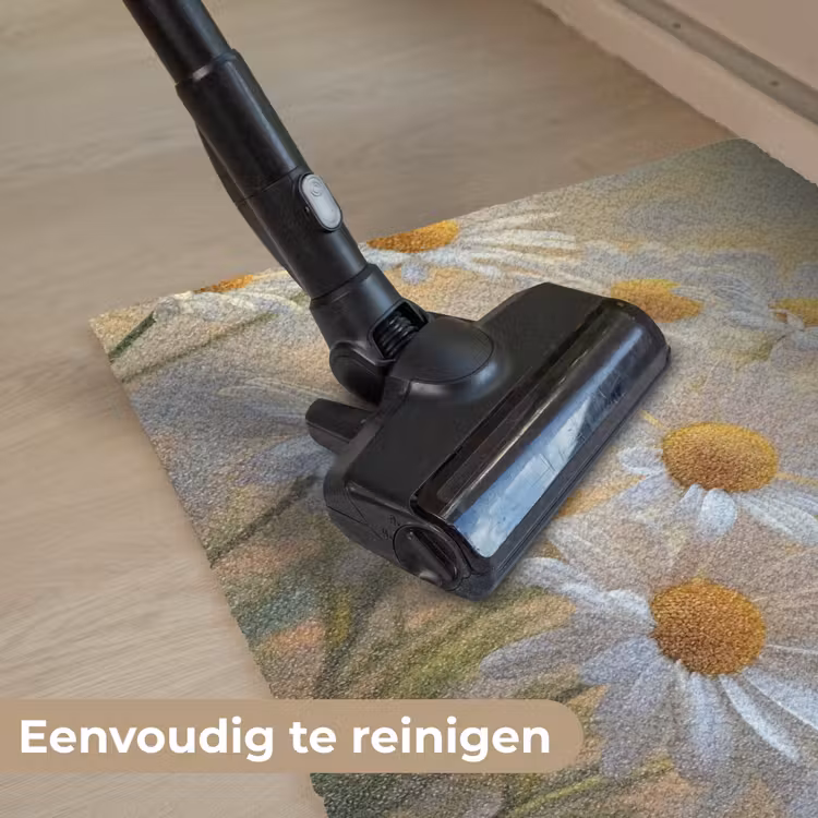 Madeliefjes - Wit - Zonlicht Deurmat klein -reinigen_NL