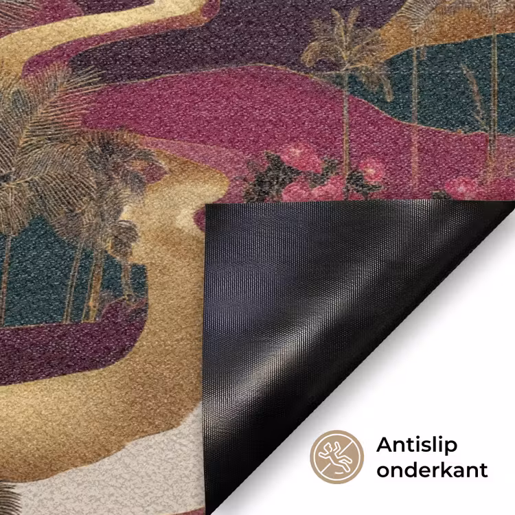 Magisch - Palmbomen - Goud Deurmat klein 898 -antislip_NL