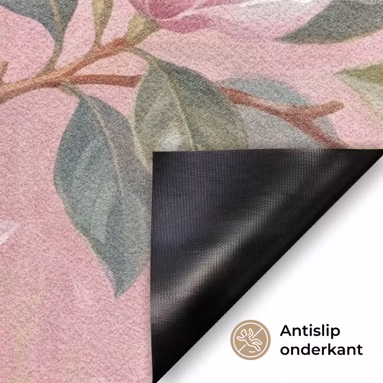 Magnolia's - Patroon - Roze Deurmat klein -antislip_NL