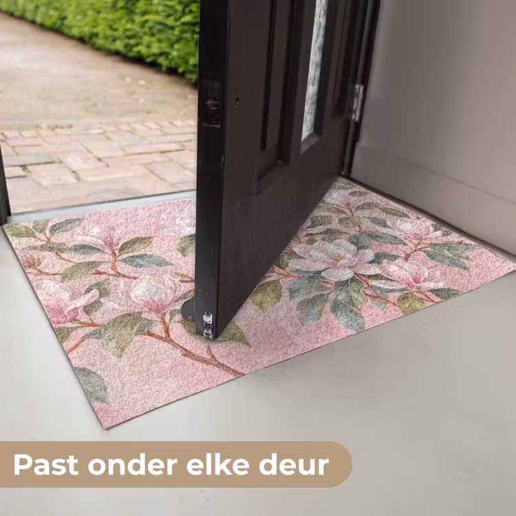 Magnolia's - Patroon - Roze Deurmat klein -USP_NL