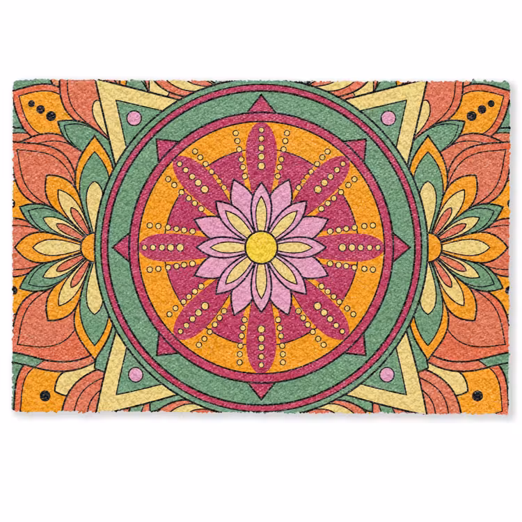 Mandala - Bloemen - Abstract - Kleurrijk Deurmat klein -zkaufland3d