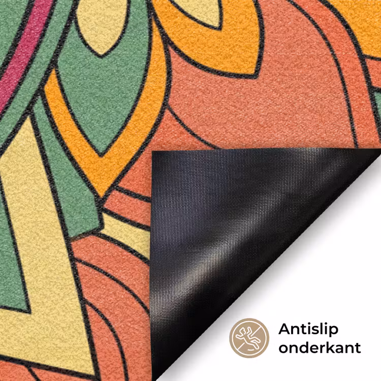 Mandala - Bloemen - Abstract - Kleurrijk Deurmat klein -antislip_NL