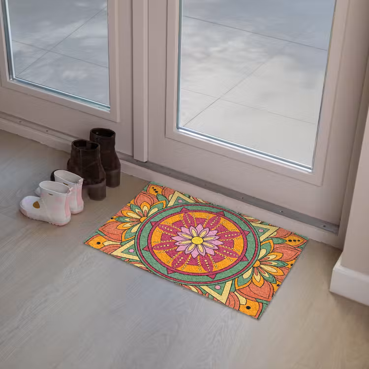Mandala - Bloemen - Abstract - Kleurrijk Deurmat klein -sfeer3