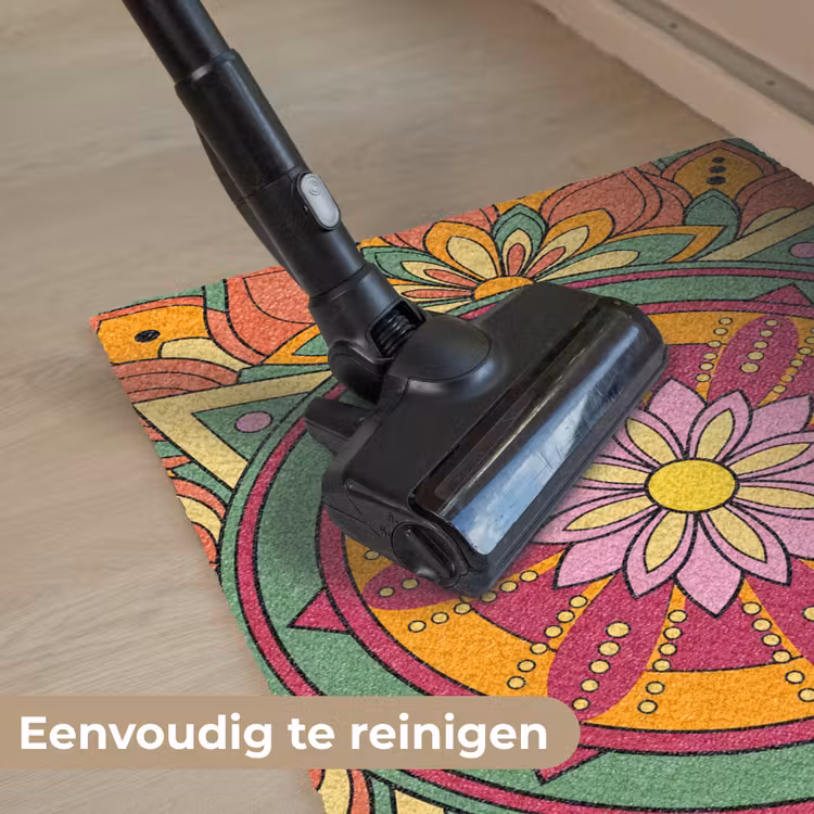 Mandala - Bloemen - Abstract - Kleurrijk Deurmat klein -reinigen_NL