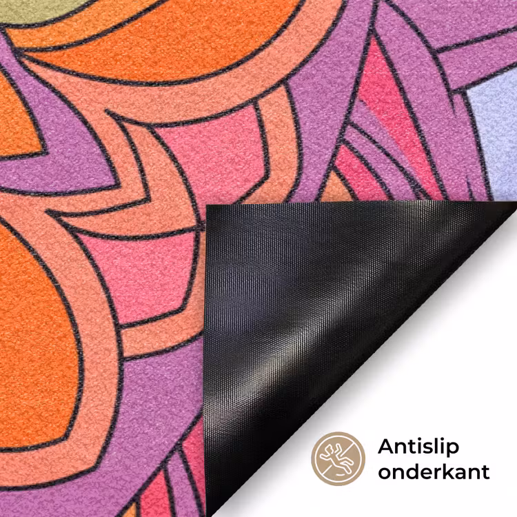 Mandala - Cirkel - Abstract - Kleurrijk - Patroon Deurmat klein -antislip_NL