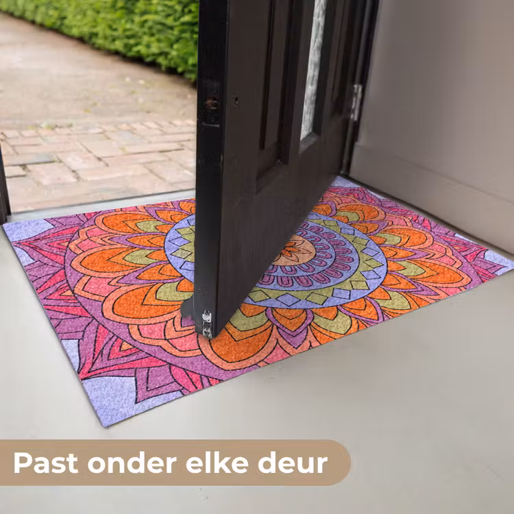 Mandala - Cirkel - Abstract - Kleurrijk - Patroon Deurmat klein -USP_NL