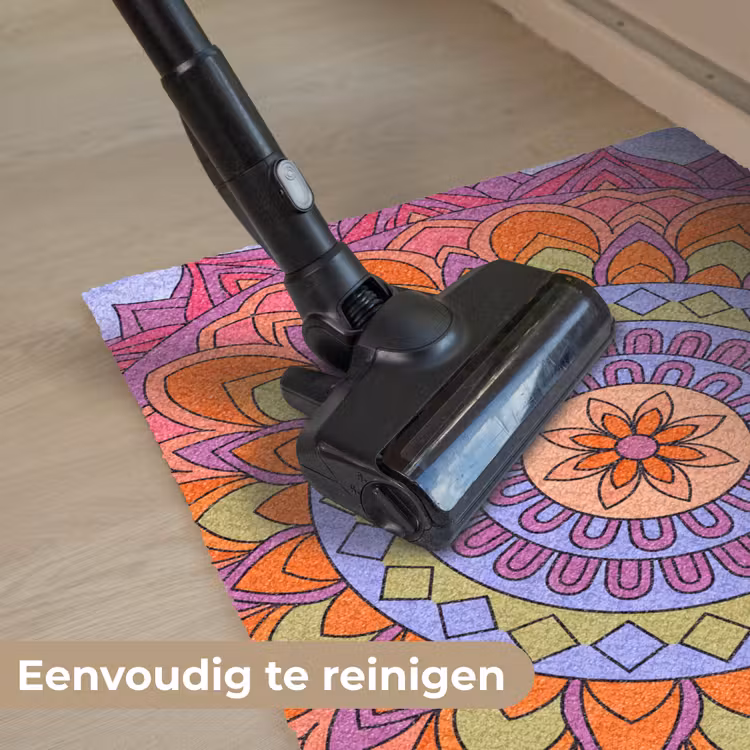 Mandala - Cirkel - Abstract - Kleurrijk - Patroon Deurmat klein -reinigen_NL