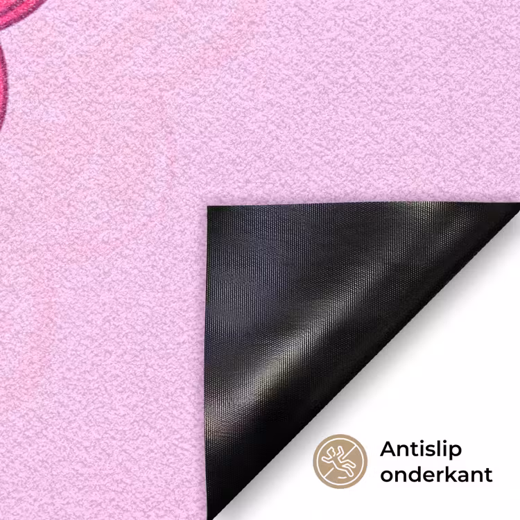 Mandala - Cirkel - Spiritueel - Oosters - Roze Deurmat klein -antislip_NL