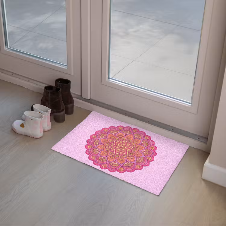 Mandala - Cirkel - Spiritueel - Oosters - Roze Deurmat klein -sfeer3