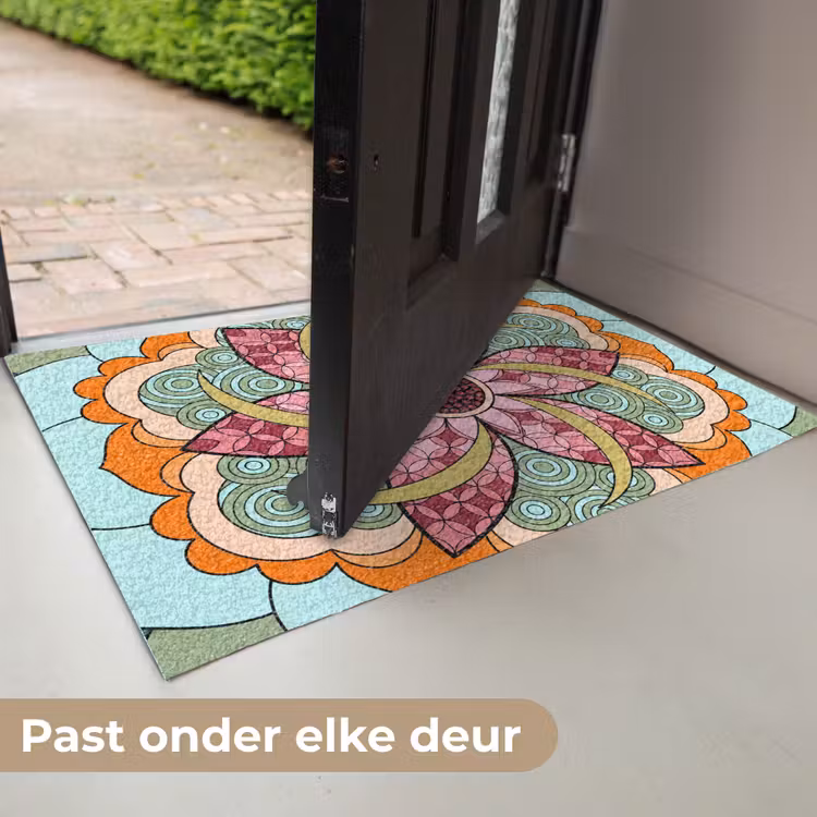 Mandala - Geometrisch - Kunst - Decoratief - Kleurrijk Deurmat klein -USP_NL
