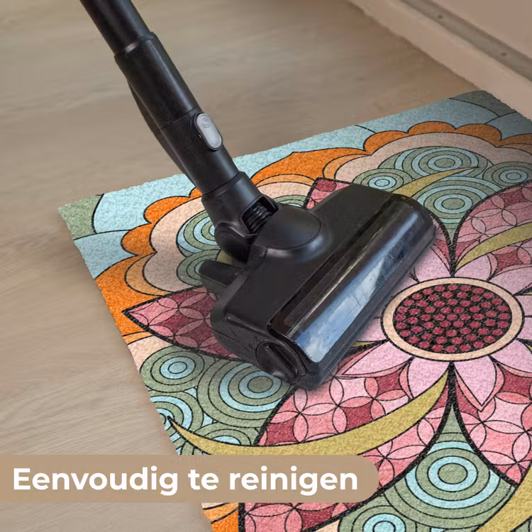 Mandala - Geometrisch - Kunst - Decoratief - Kleurrijk Deurmat klein -reinigen_NL