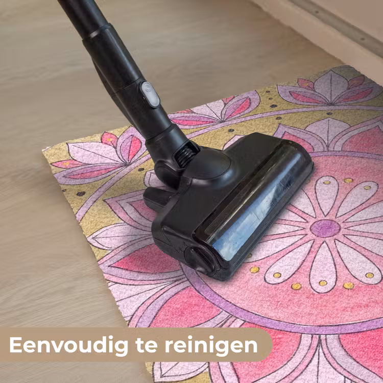Mandala - Patroon - Kunst - Aquarel - Roze Deurmat klein -reinigen_NL
