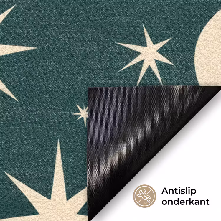 Manen - Sterren - Groen Deurmat klein 898 -antislip_NL