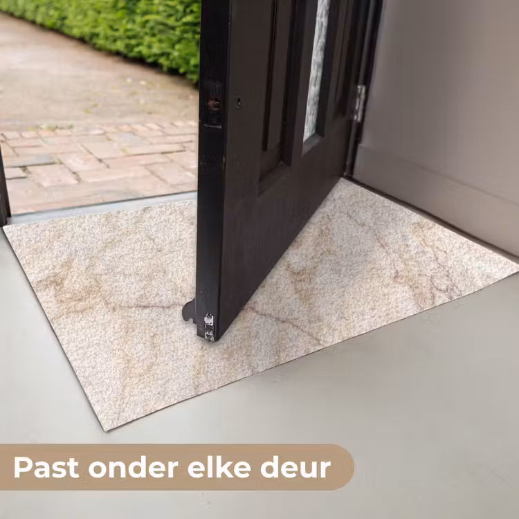 Marmer - Ader - Abstract - Wit - Goud Deurmat klein -USP_NL
